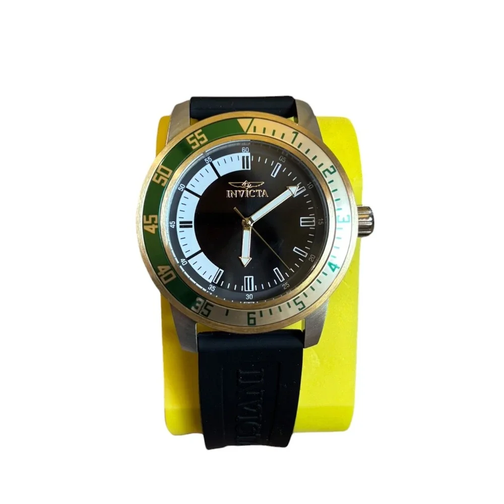 Invicta Specialty Compass Pro Diver Watch 45mm Green Black Silicone Band New